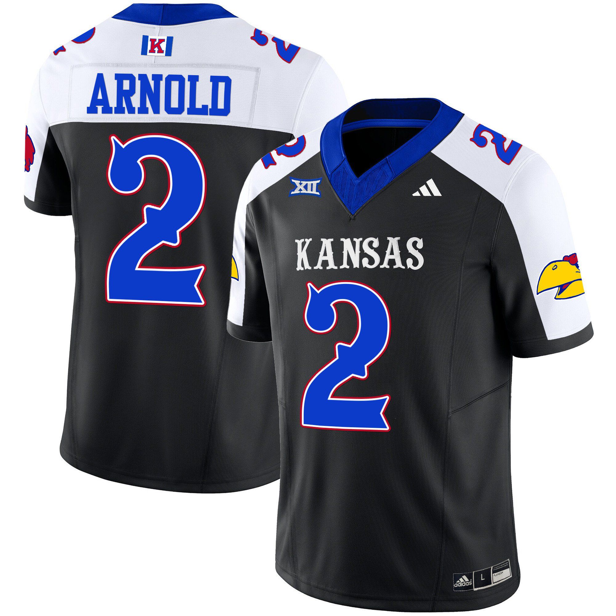 Men Kansas Jayhawks 2 Arnold Black 2024 Blackhawk Vapor Limited NCAA Jersey style 1